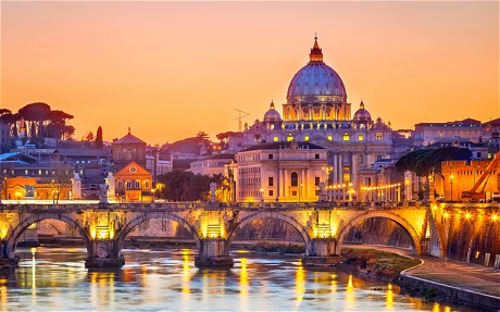 St. Peter's cathedral at night, Rome